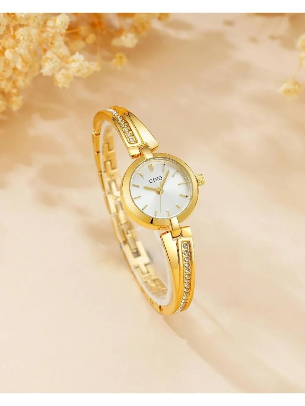 Women's Gold /Silver Diamond Bangle Stainless Steel Adjustable Casual Watches